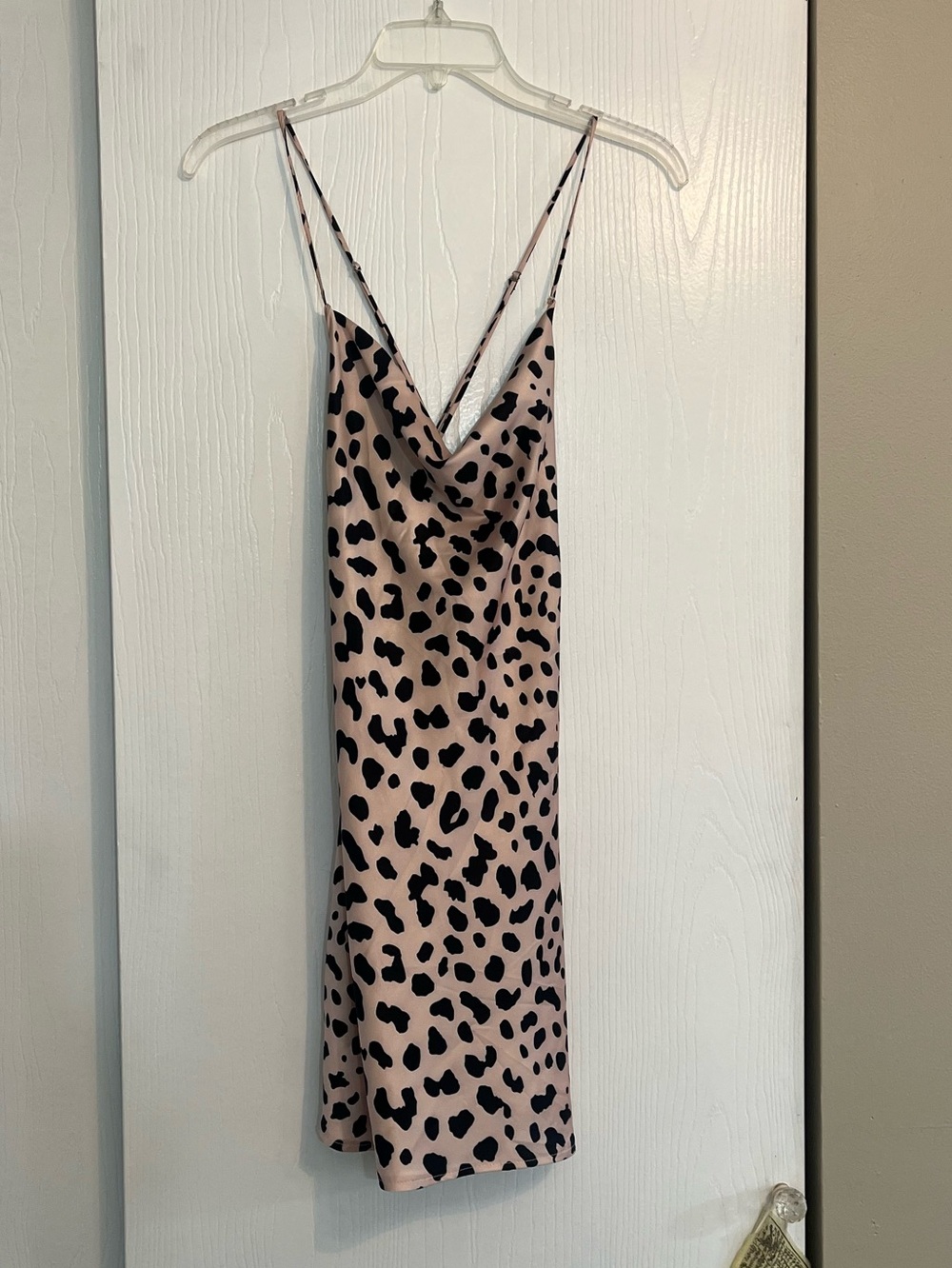 Princess Polly Size 4 Pink and Black Leopard Print Criss Cross Mini Dress